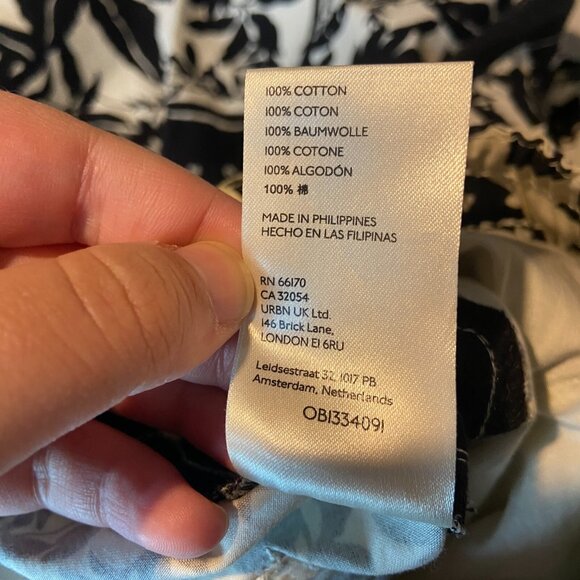 Maeve Anthropologie Women XS Floral Pant Panther Cat Black Cream Boho Tapered - Picture 6 of 10